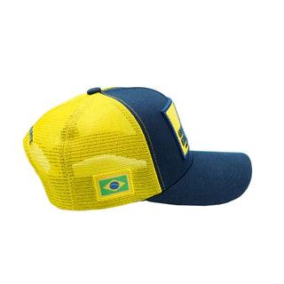 Boné Trucker Exclusivo - Azul e Amarelo - CX Nutrition Varejo