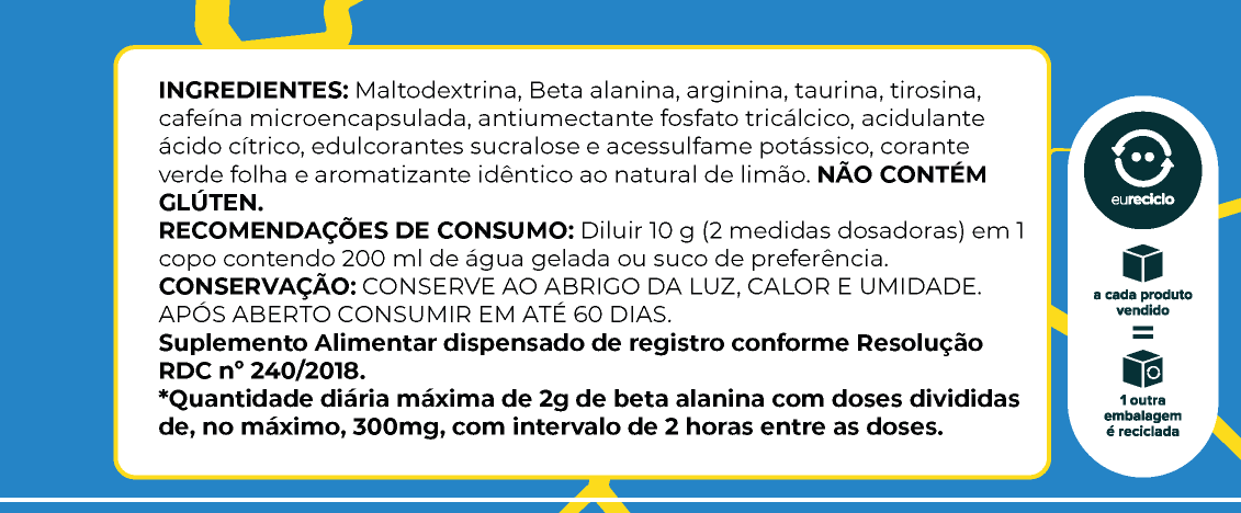 Pré Treino - Anjo Azul Limonada Suiça - 200g - #Voe no Treino!