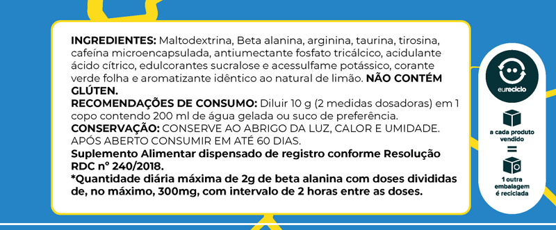 Pré Treino - Anjo Azul Limonada Suiça - 200g -