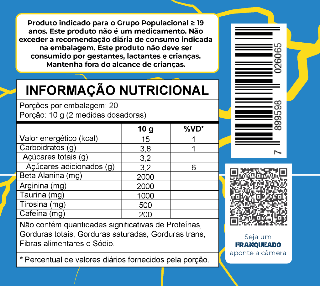 Pré Treino - Anjo Azul Limonada Suiça - 200g - #Voe no Treino!