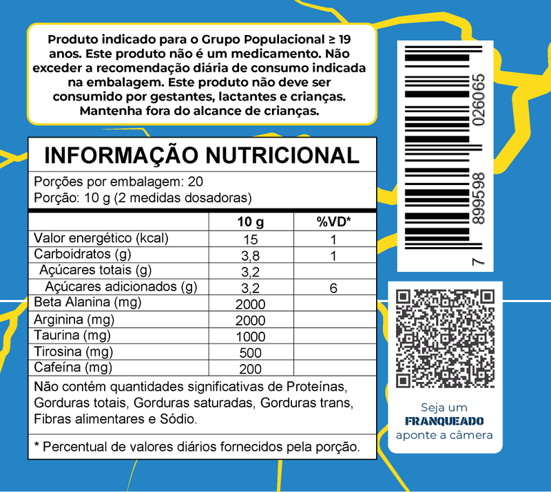 Pré Treino - Anjo Azul Limonada Suiça - 200g -