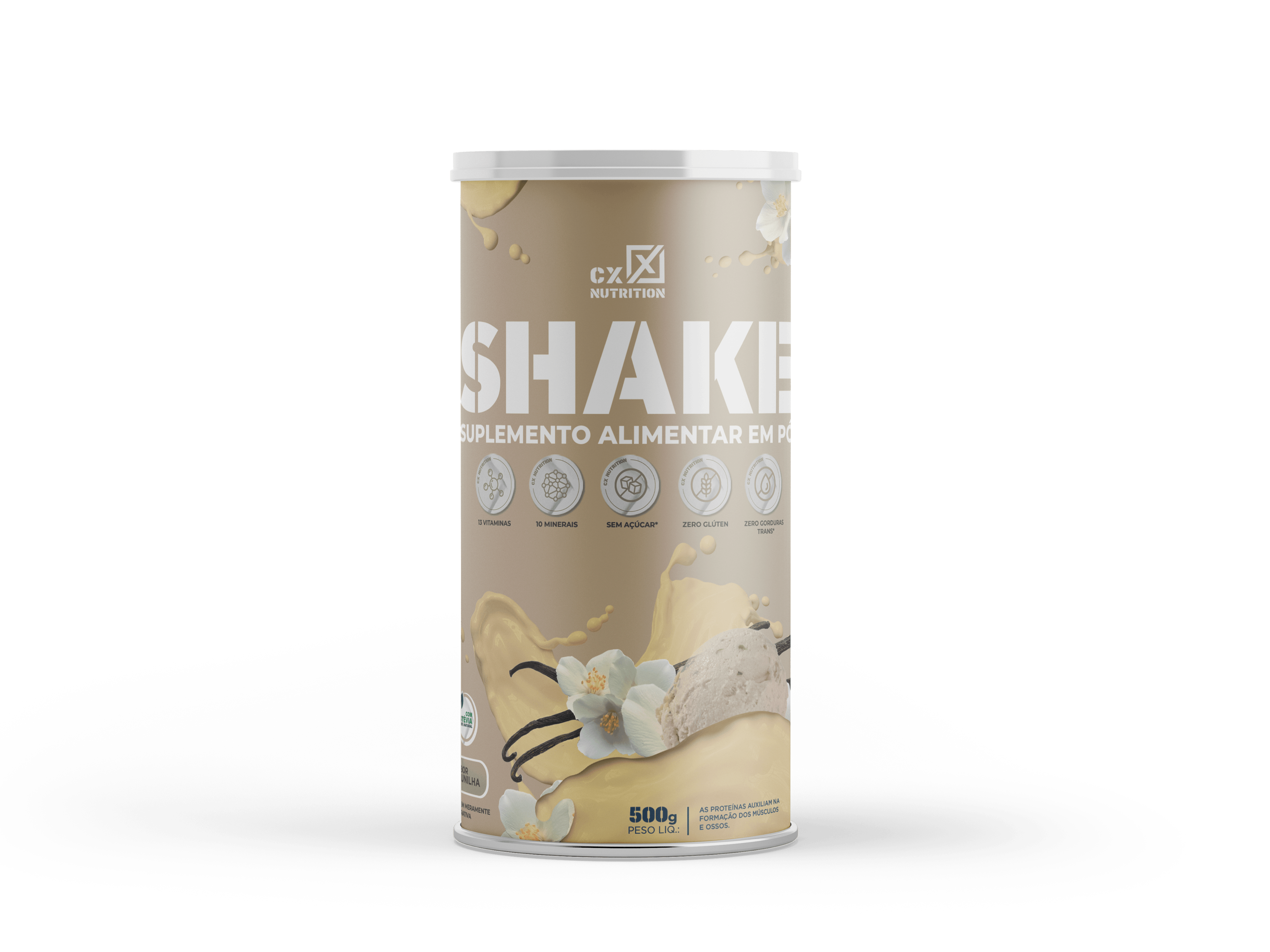 Shake Proteico - Baunilha - 500g - CX Nutrition Varejo