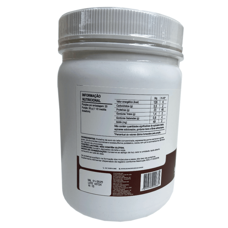 Whey Protein Concentrado - Chocolate Belga - 600g - CX Nutrition Varejo