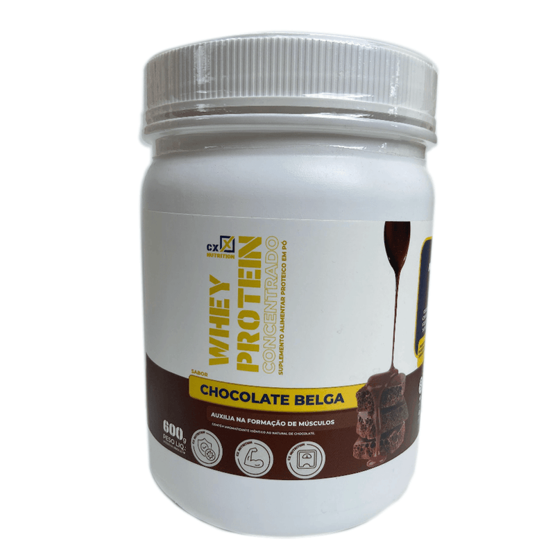 Whey Protein Concentrado - Chocolate Belga - 600g - CX Nutrition Varejo