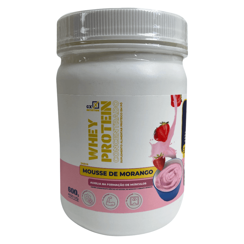 Whey Protein Concentrado - Mousse de Morango - 600g - CX Nutrition Varejo