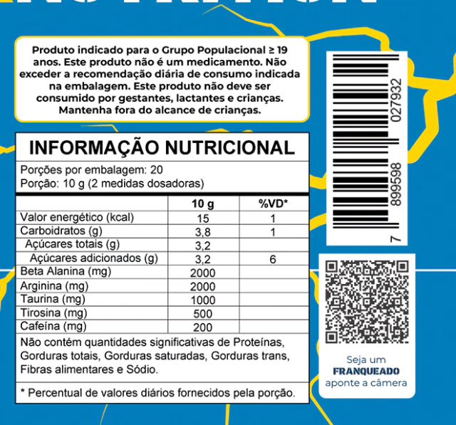 Pré Treino - Anjo Azul Maçã Verde - 200g - #Voe no Treino!