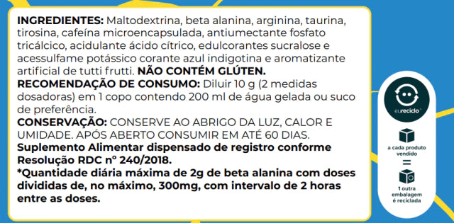 Pré Treino - Anjo Azul - Tutti Frutti - 200g